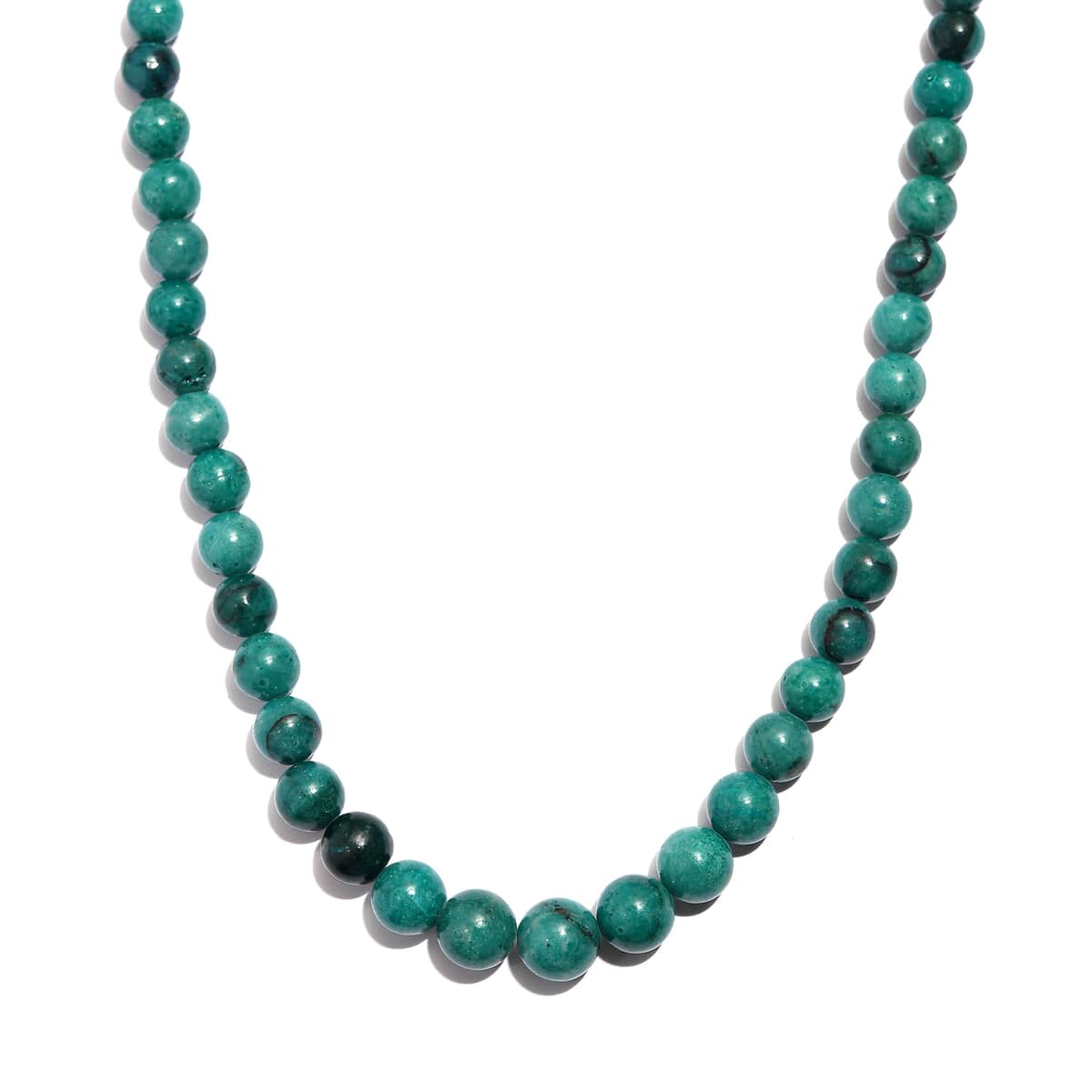 Chrysocolla Beaded Necklace 20 Inches in Sterling Silver 175.00 ctw image number 0