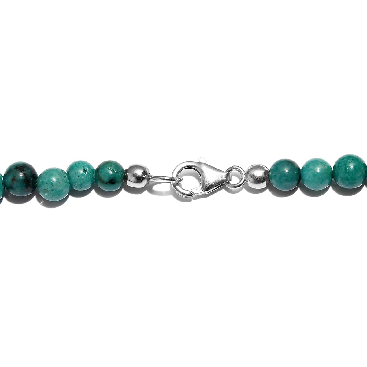 Chrysocolla Beaded Necklace 20 Inches in Sterling Silver 175.00 ctw image number 4