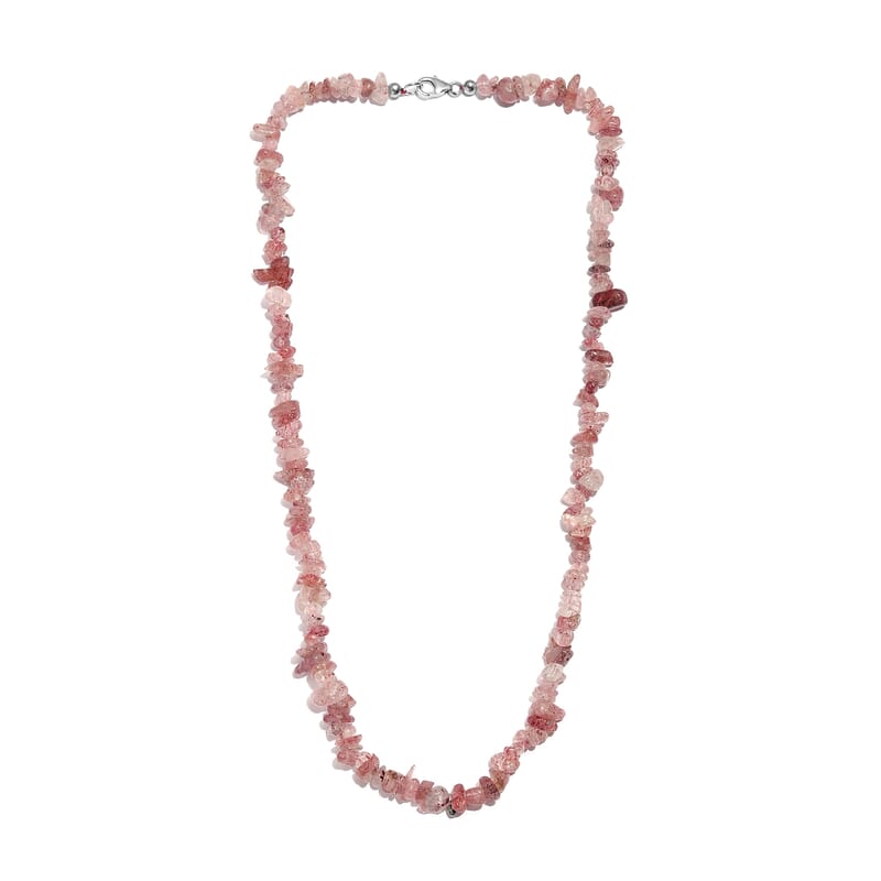 Tanzanian Natronite 143.50 ctw Chips Necklace 20 Inches in Sterling Silver