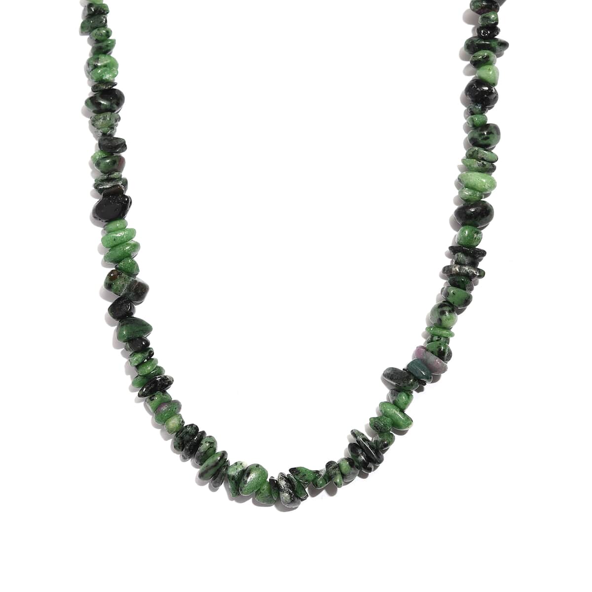 Ruby Zoisite Chips Necklace 20 Inches in Sterling Silver 217.75 ctw image number 0