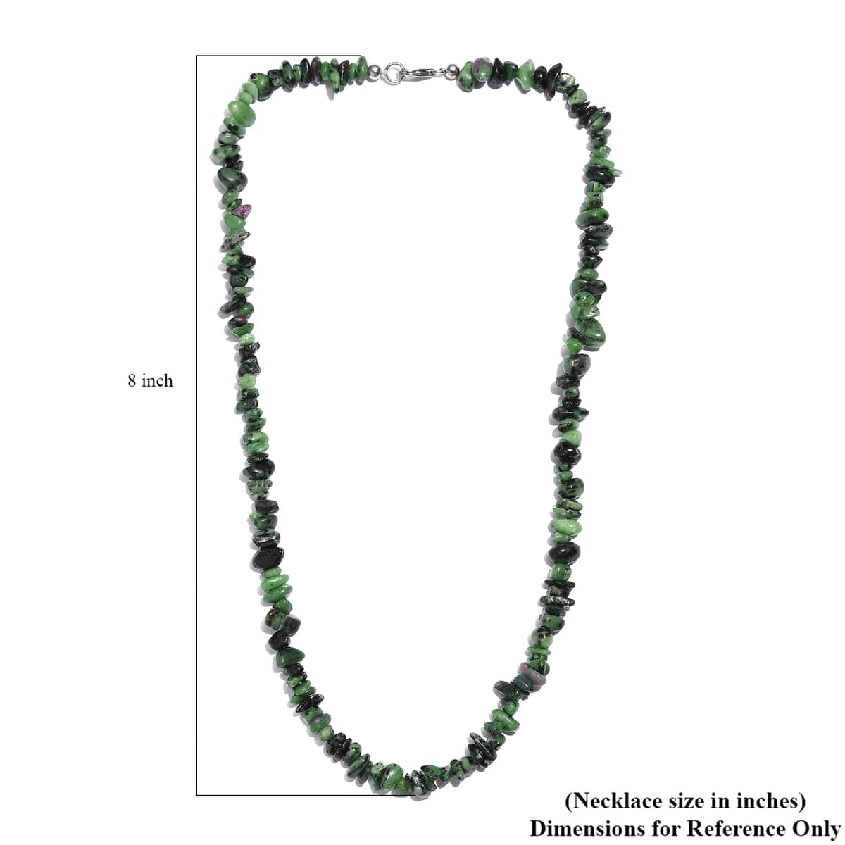 Ruby Zoisite Chips Necklace 20 Inches in Sterling Silver 217.75 ctw image number 5