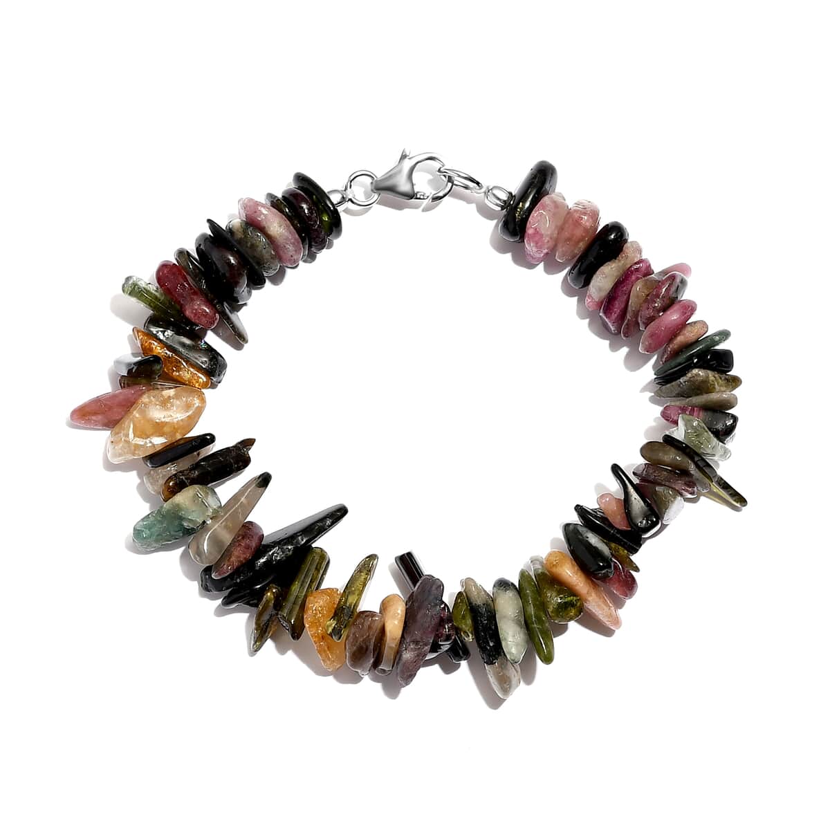 Multi-Tourmaline Chips Bracelet in Sterling Silver (7.25 In) 120.25 ctw image number 0