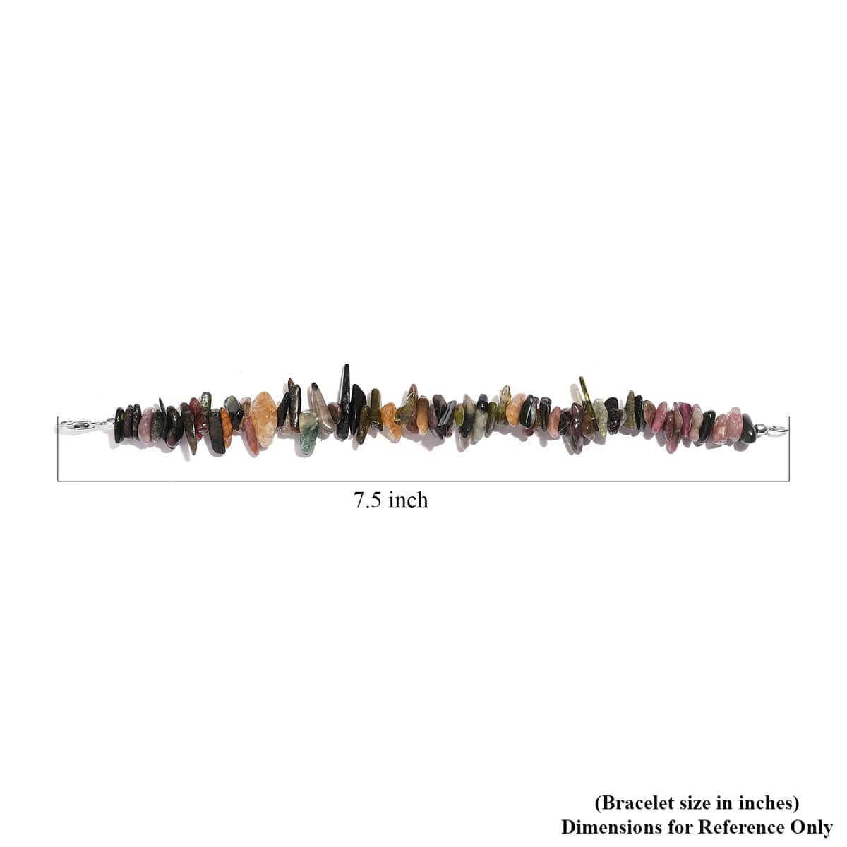 Multi-Tourmaline Chips Bracelet in Sterling Silver (7.25 In) 120.25 ctw image number 4