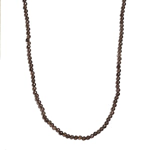 Brazilian Smoky Quartz Beaded Necklace 18 Inches in Sterling Silver 26.15 ctw