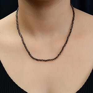 Brazilian Smoky Quartz Beaded Necklace 18 Inches in Sterling Silver 26.15 ctw