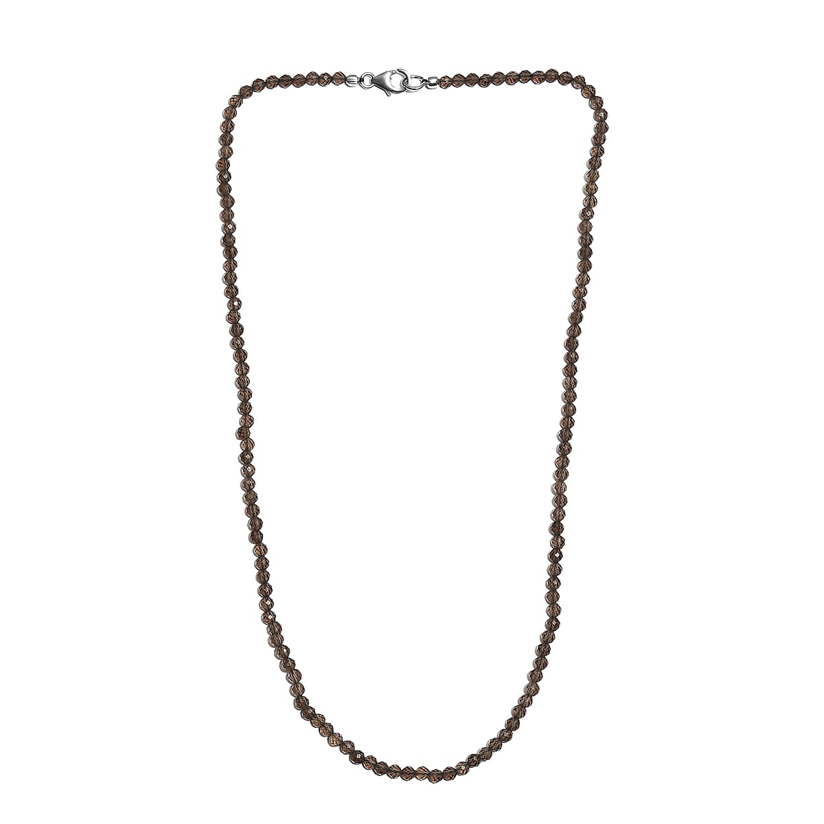 Brazilian Smoky Quartz Beaded Necklace 18 Inches in Sterling Silver 26.15 ctw image number 3