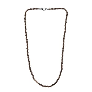 Brazilian Smoky Quartz Beaded Necklace 18 Inches in Sterling Silver 26.15 ctw