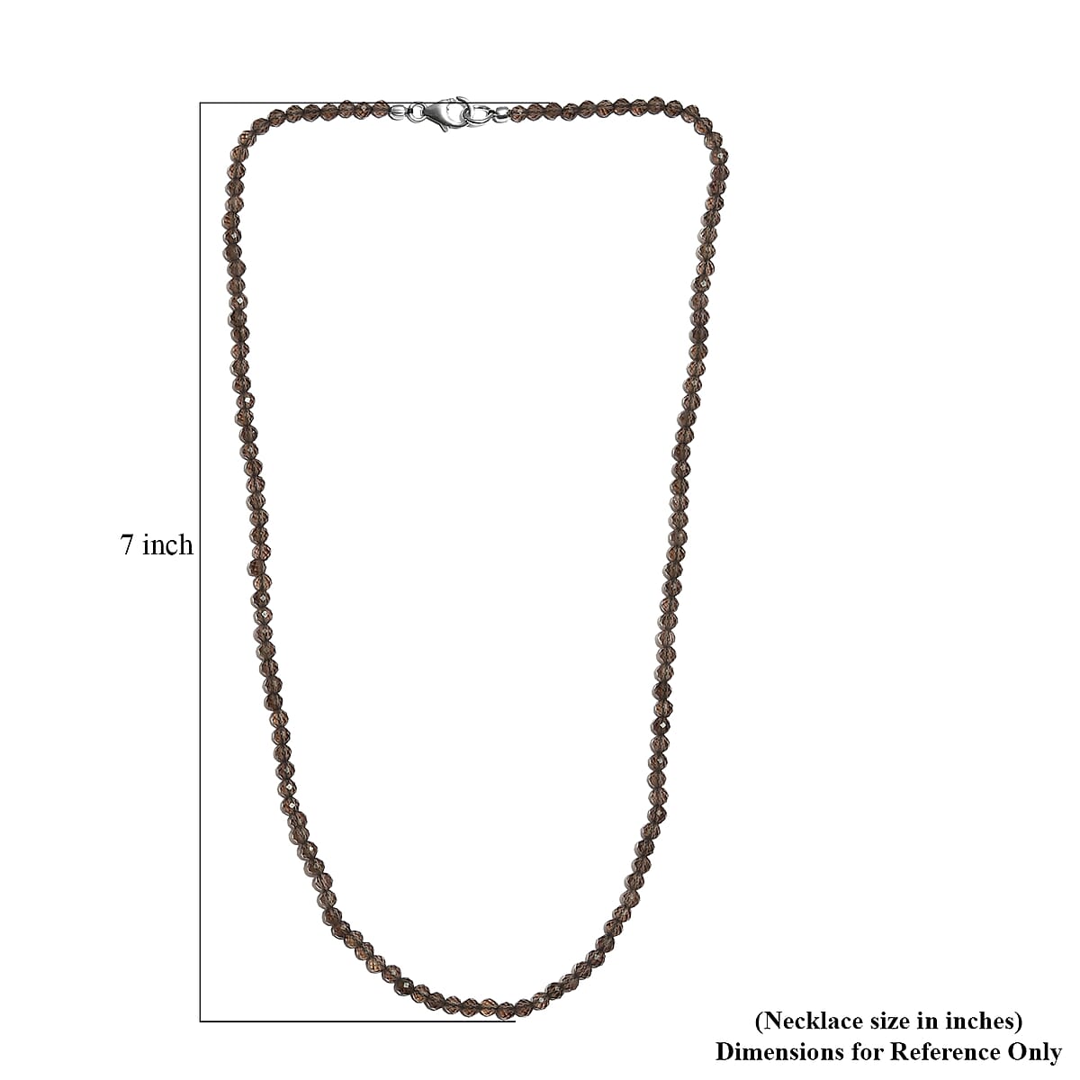 Brazilian Smoky Quartz Beaded Necklace 18 Inches in Sterling Silver 26.15 ctw image number 5