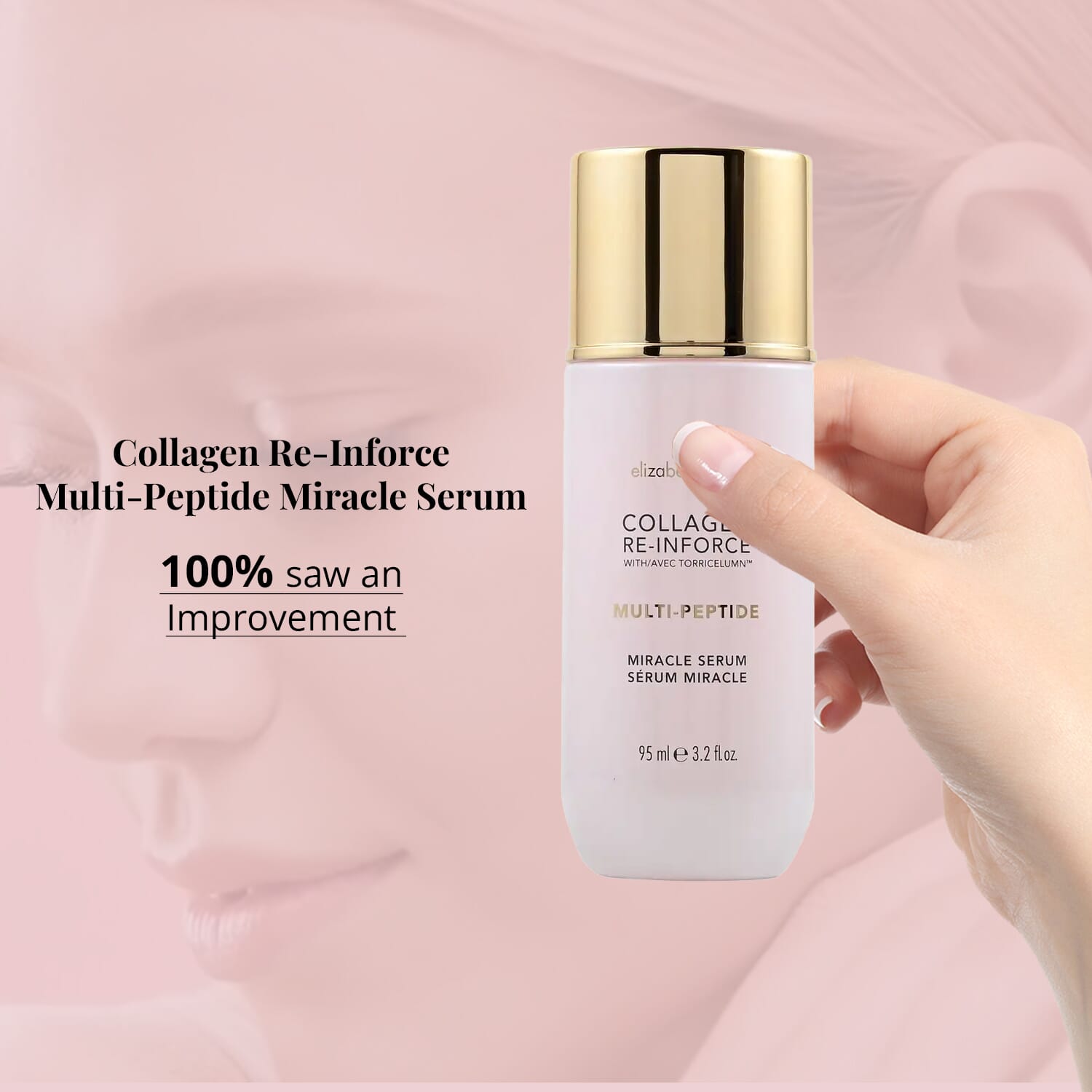 Elizabeth Grant Collagen Re-Inforce Multi-Peptide Miracle Serum 3.2 Fl Oz,  Face Serum For All Skin Type