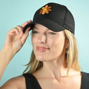 Flower Embroidered Baseball Cap - White/Yellow Flower