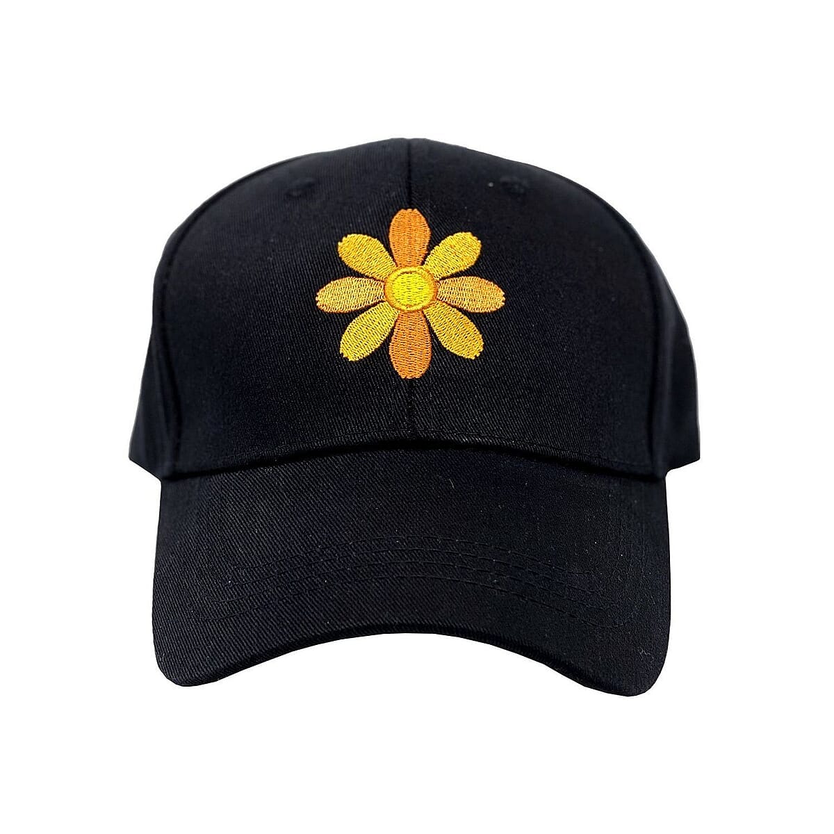 Flower embroidered Baseball Cap - Yellow/Orange Flower image number 1