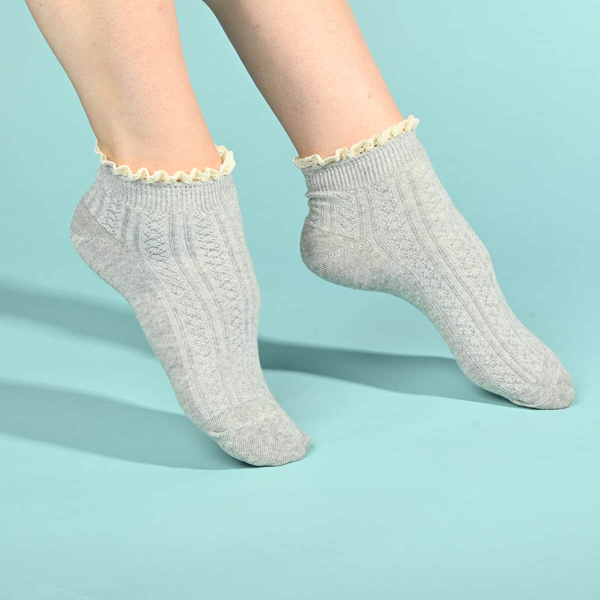Ankle Sock Set of 4- Classic - White, Black, Heather Gray and Chic Blush image number 1