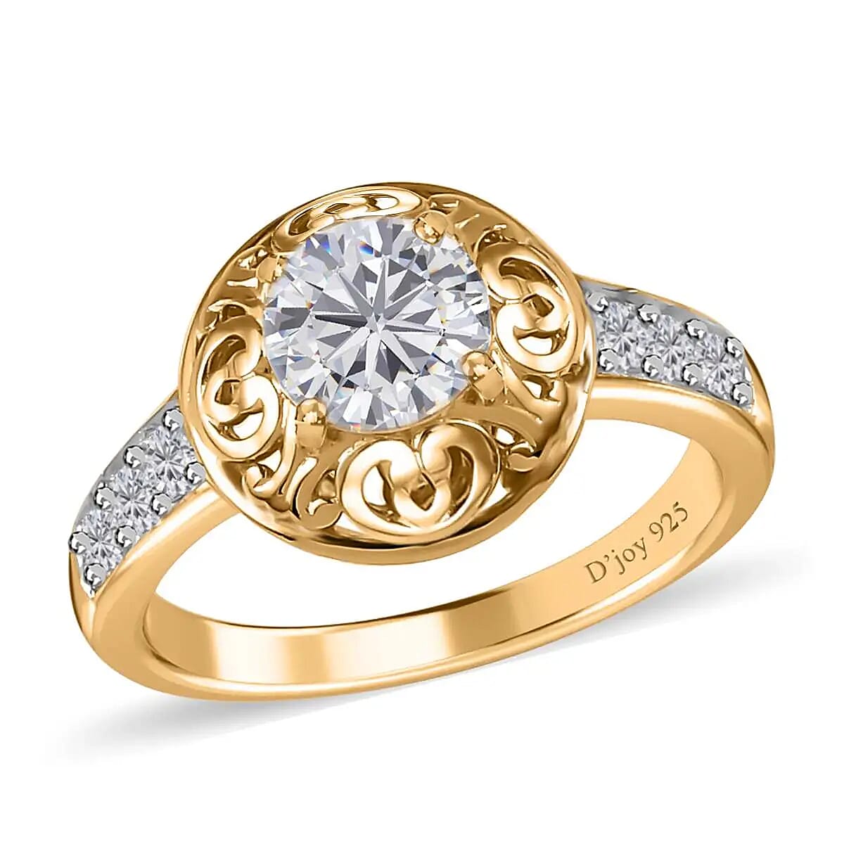 Moissanite Ring in Vermeil Yellow Gold Over Sterling Silver 0.85 ctw image number 0