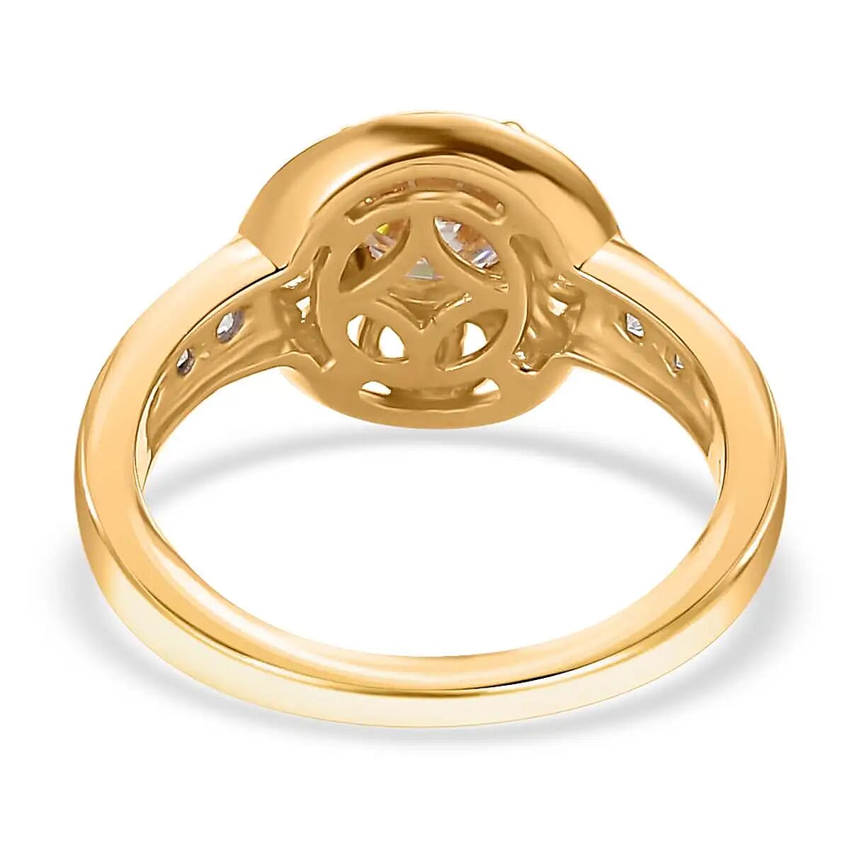 Moissanite Ring in Vermeil Yellow Gold Over Sterling Silver 0.85 ctw image number 5