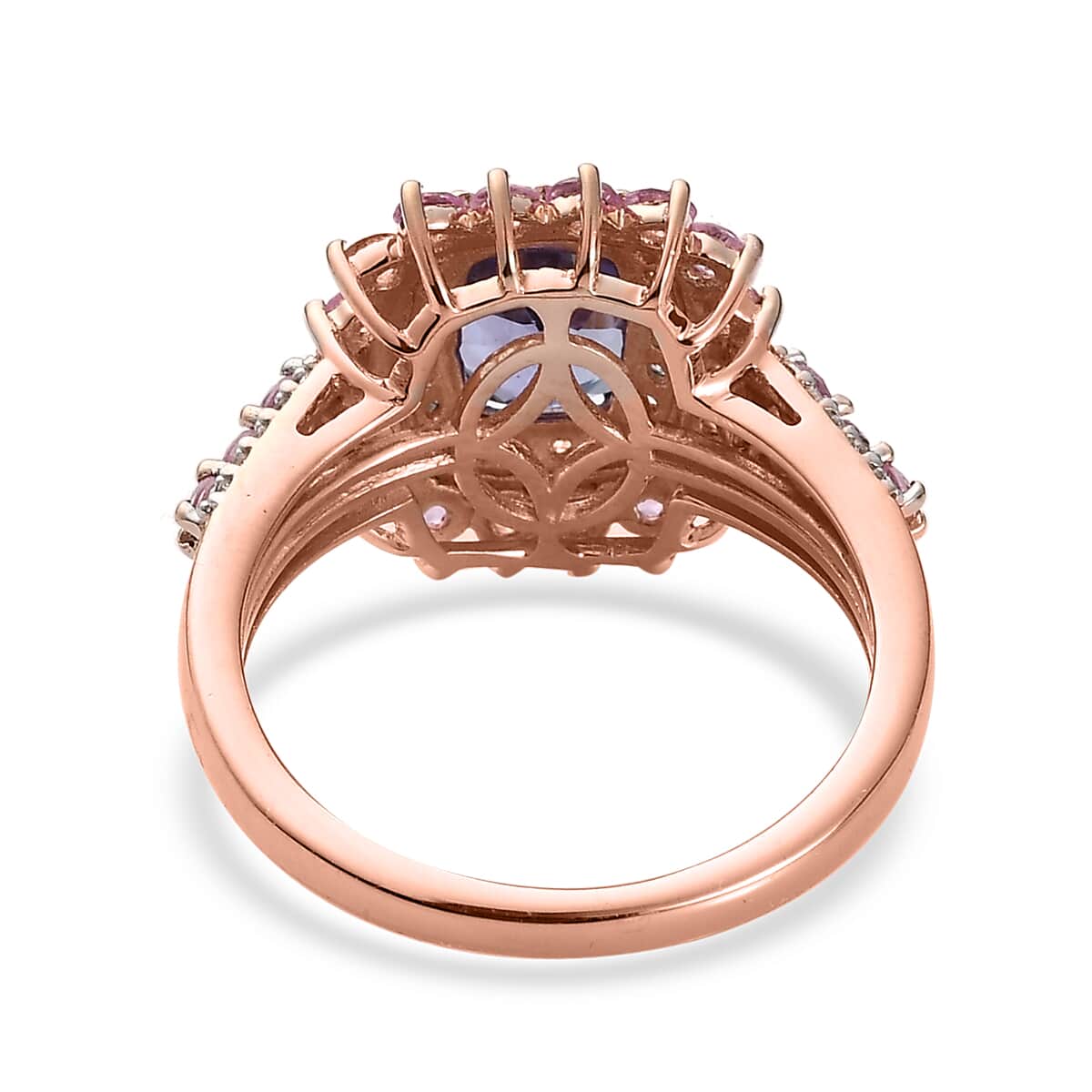 Tanzanite and Multi Gemstone Floral Ring in Vermeil Rose Gold Over Sterling Silver (Size 6.0) 2.75 ctw image number 4