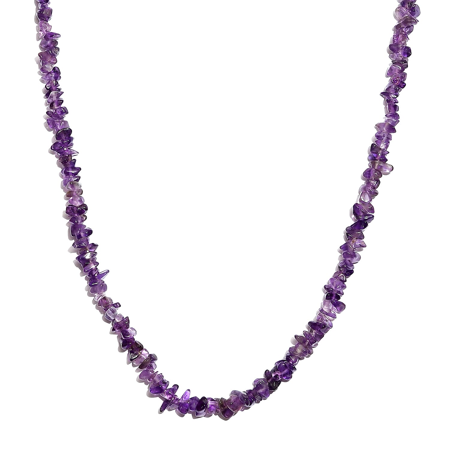 Amethyst Chips Necklace (20 Inches) in Sterling Silver 90.00 ctw