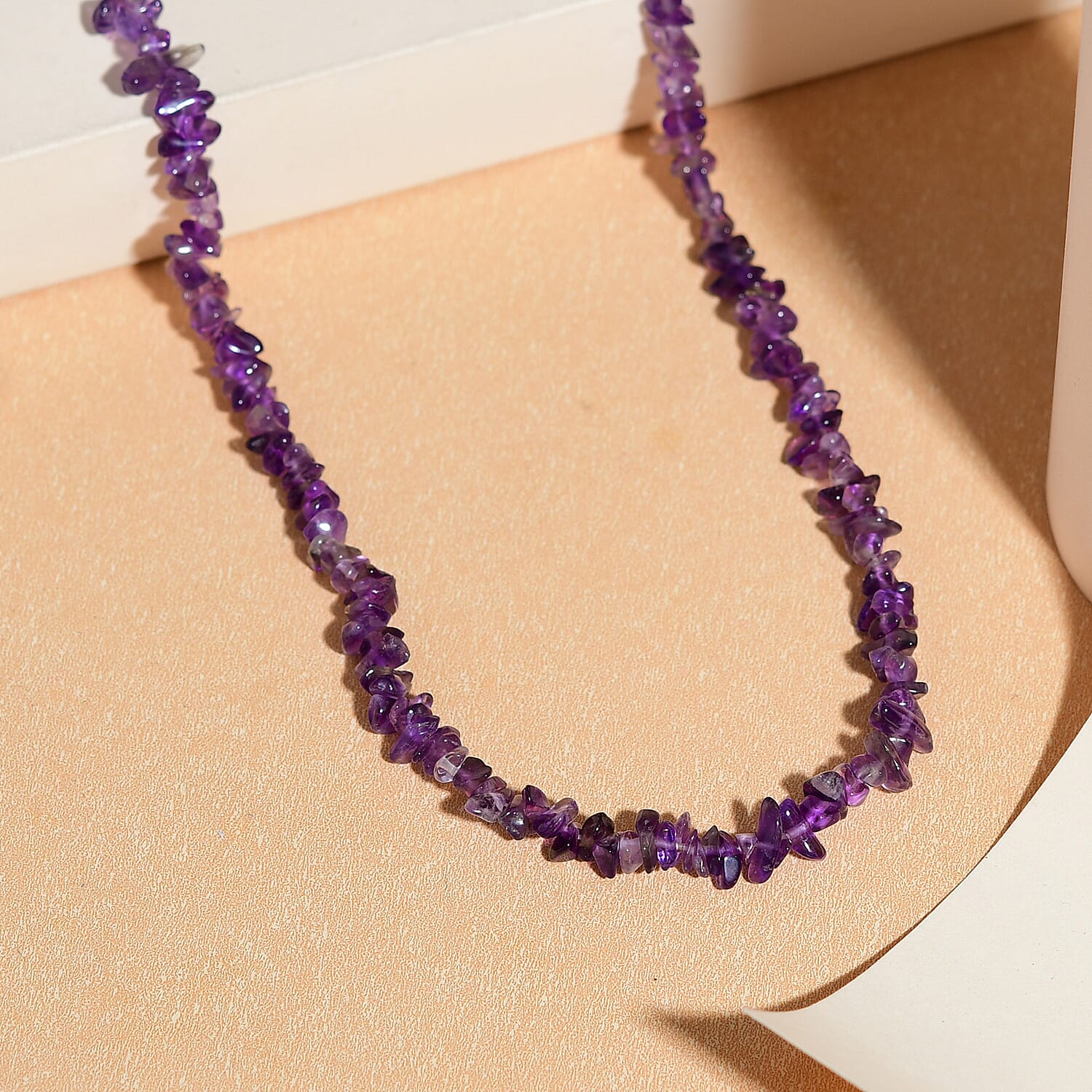 Amethyst Chips Necklace (20 Inches) in Sterling Silver 90.00 ctw