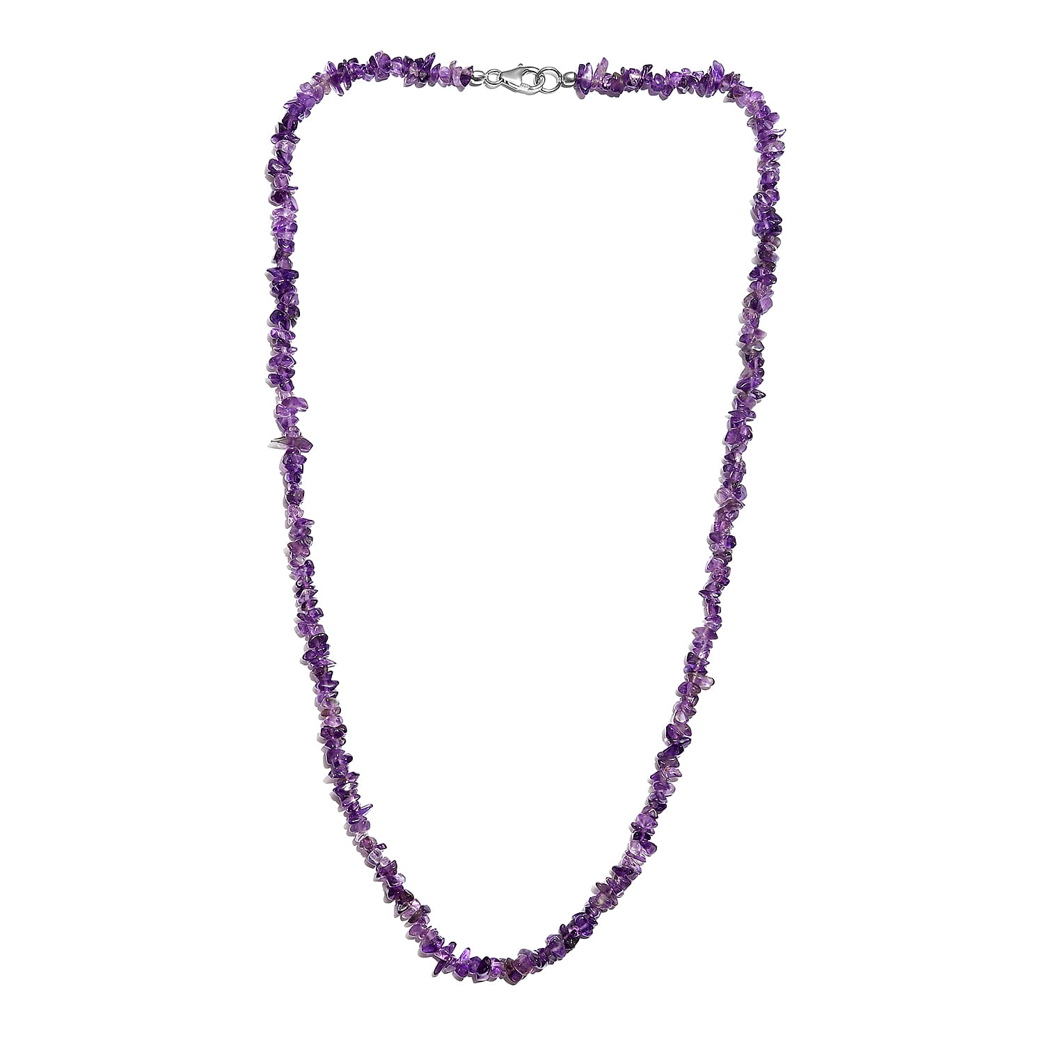 Amethyst Chips Necklace (20 Inches) in Sterling Silver 90.00 ctw