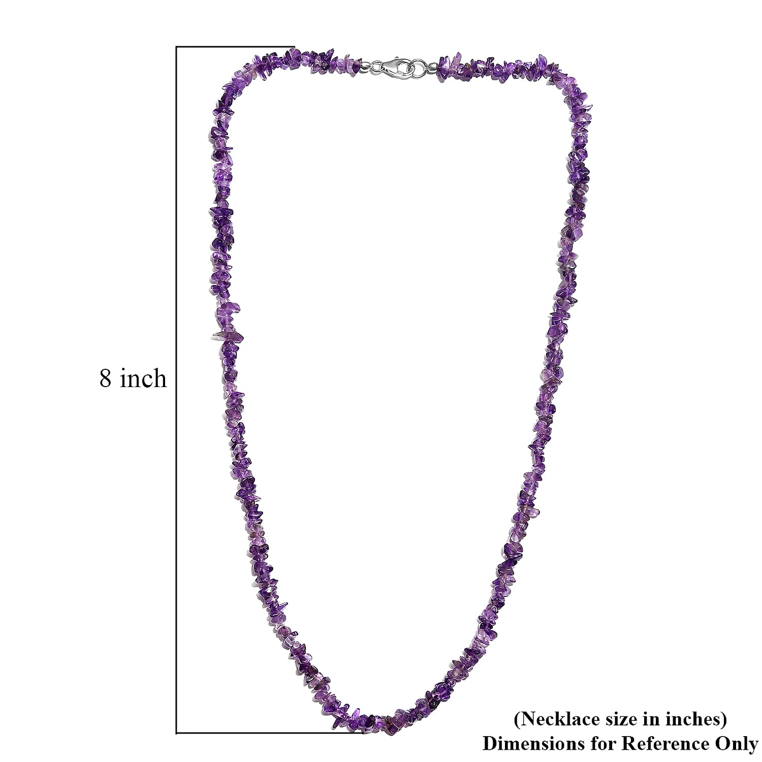 Amethyst Chips Necklace (20 Inches) in Sterling Silver 90.00 ctw