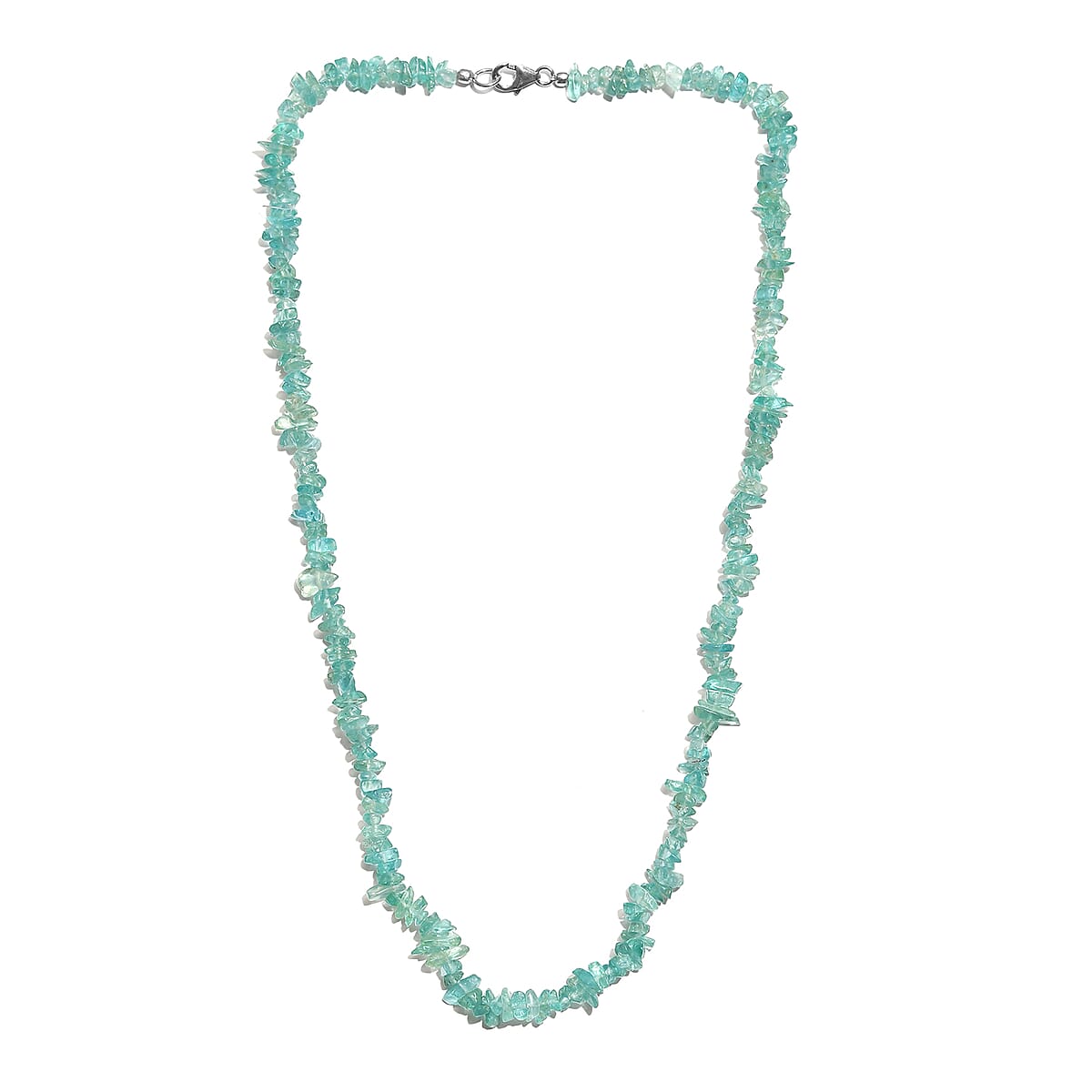 Apatite Chips Necklace 20 Inches in Sterling Silver 116.10 ctw image number 3