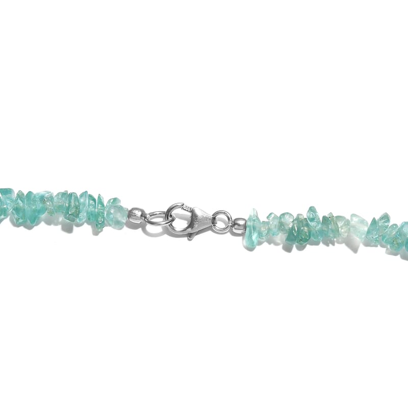 Apatite Chips Necklace 20 Inches in Sterling Silver 116.10 ctw