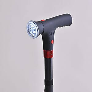Soulsmart Black 2 Handles Foldable Smart Easy Up Cane with LED Light (2xAAA Batteries Not Included)