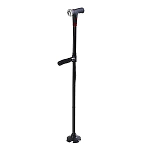 Soulsmart Black 2 Handles Foldable Smart Easy Up Cane with LED Light (2xAAA Batteries Not Included)
