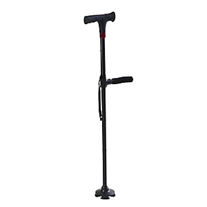 Soulsmart Black 2 Handles Foldable Smart Easy Up Cane with LED Light (2xAAA Batteries Not Included)