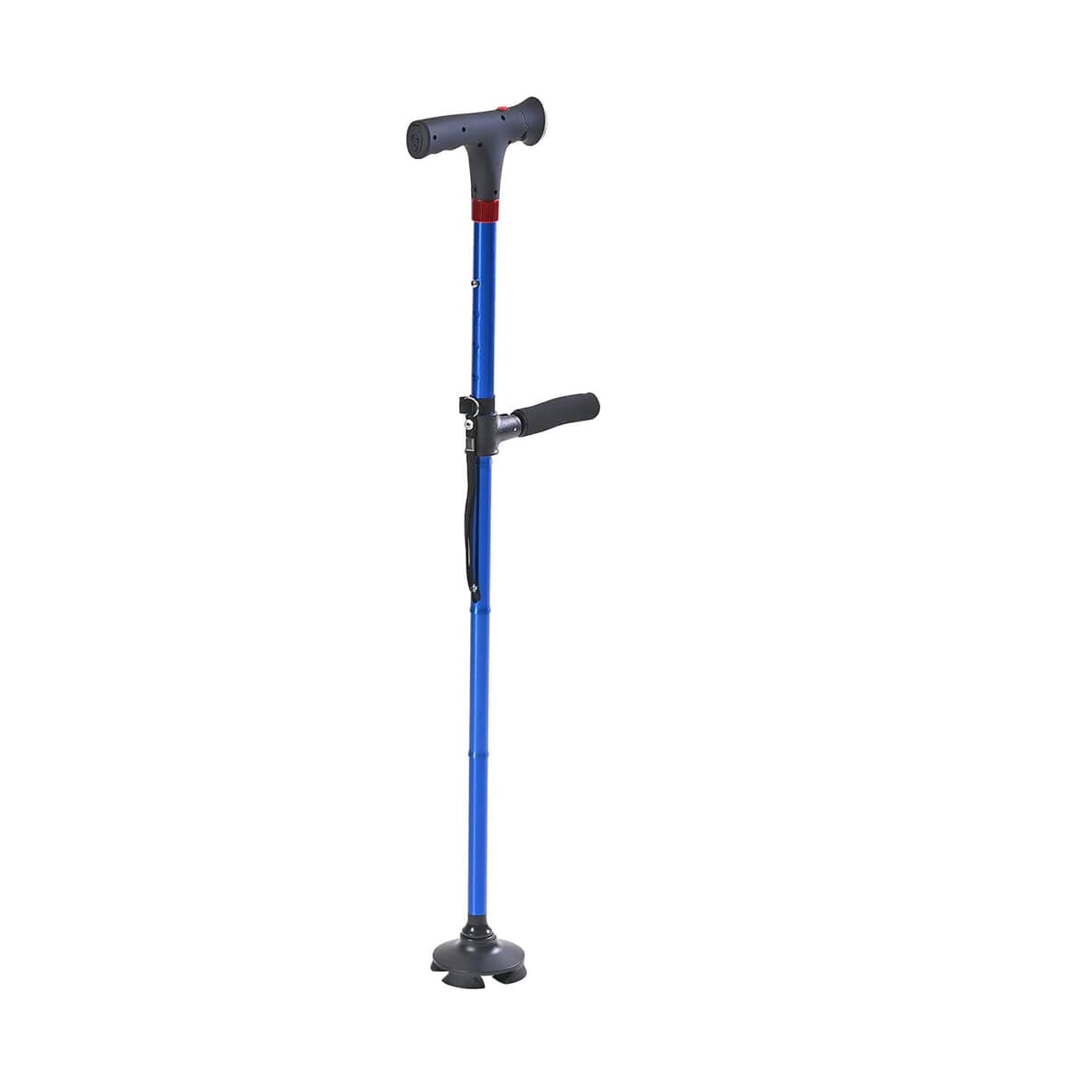 Blue 2 Handles Foldable Smart Easy Up Cane with LED Light (2xAAA Batteries Not Included) image number 3