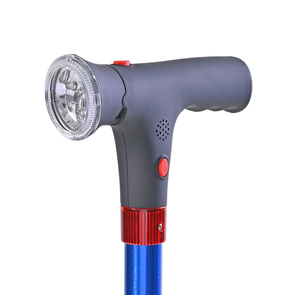 Blue 2 Handles Foldable Smart Easy Up Cane with LED Light (2xAAA Batteries Not Included) image number 6