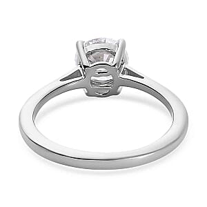 Moissanite 0.92 ctw Ring in Platinum Over Sterling Silver (Size 6.5)