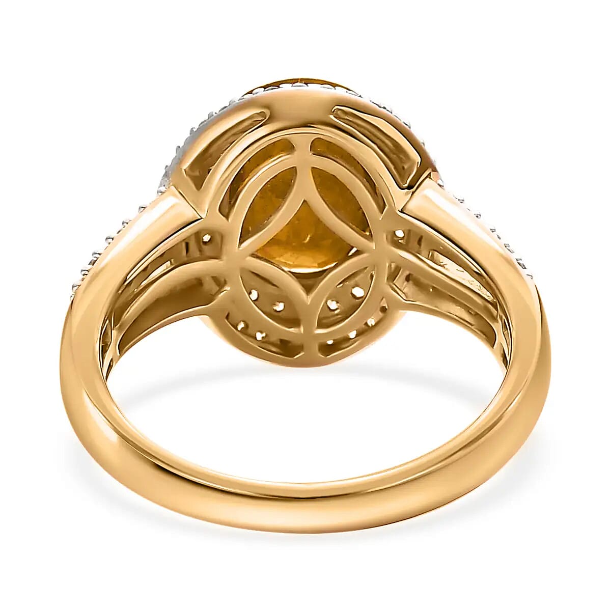 Niassa Ruby (FF), White and Champagne Zircon Ring in Vermeil RG Over Sterling Silver (Size 10.0) 4.30 ctw