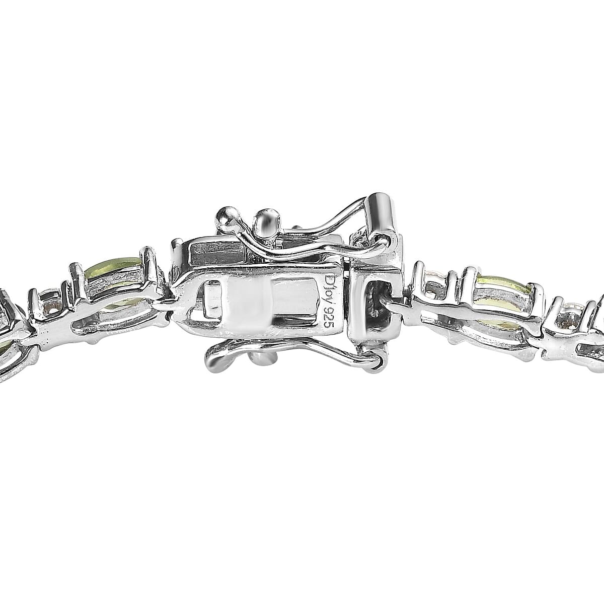 Tanzanian Natural Green Apatite and Moissanite Tennis Bracelet in Platinum Over Sterling Silver (6.50 In) 6.85 ctw image number 3