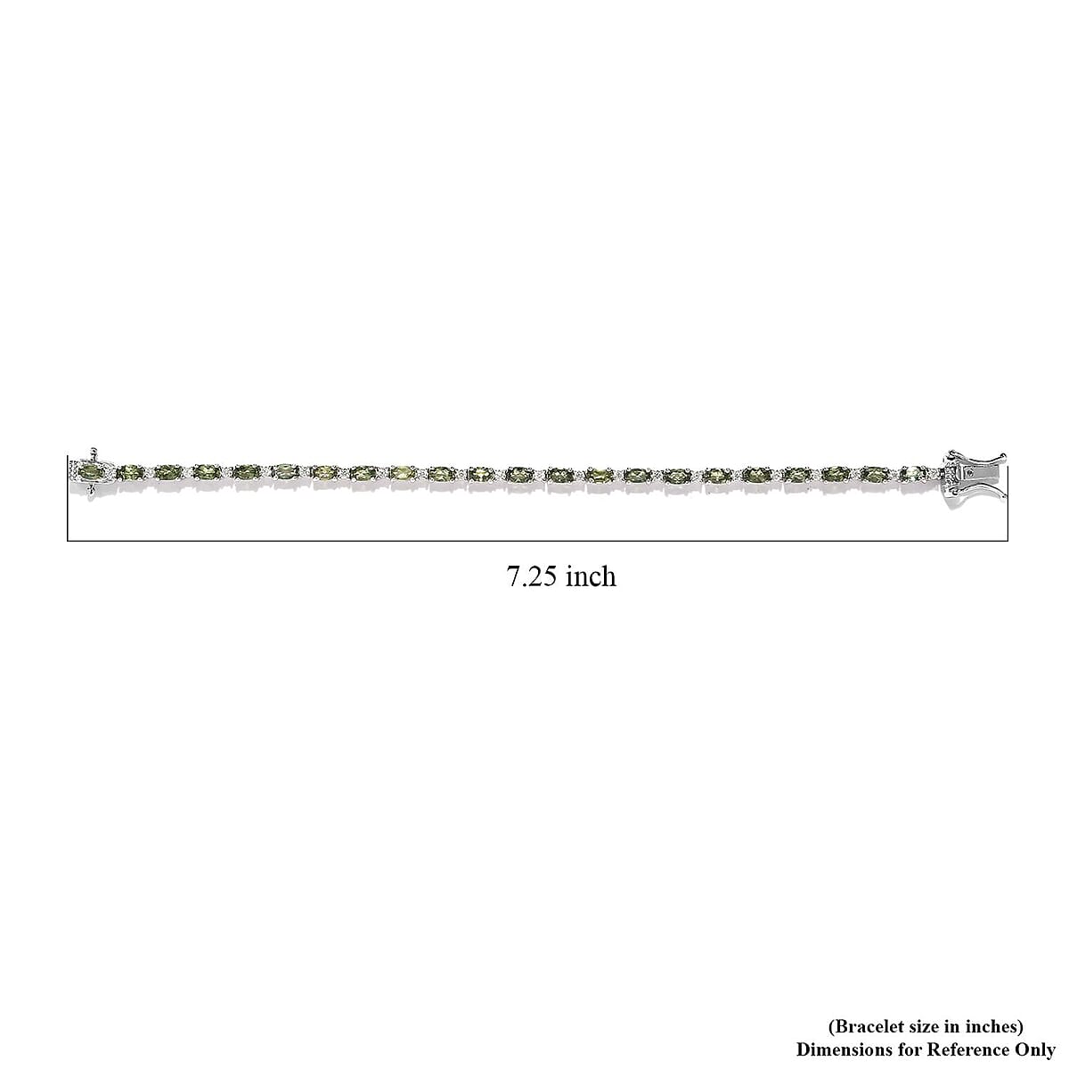 Tanzanian Natural Green Apatite and Moissanite Tennis Bracelet in Platinum Over Sterling Silver (6.50 In) 6.85 ctw image number 4