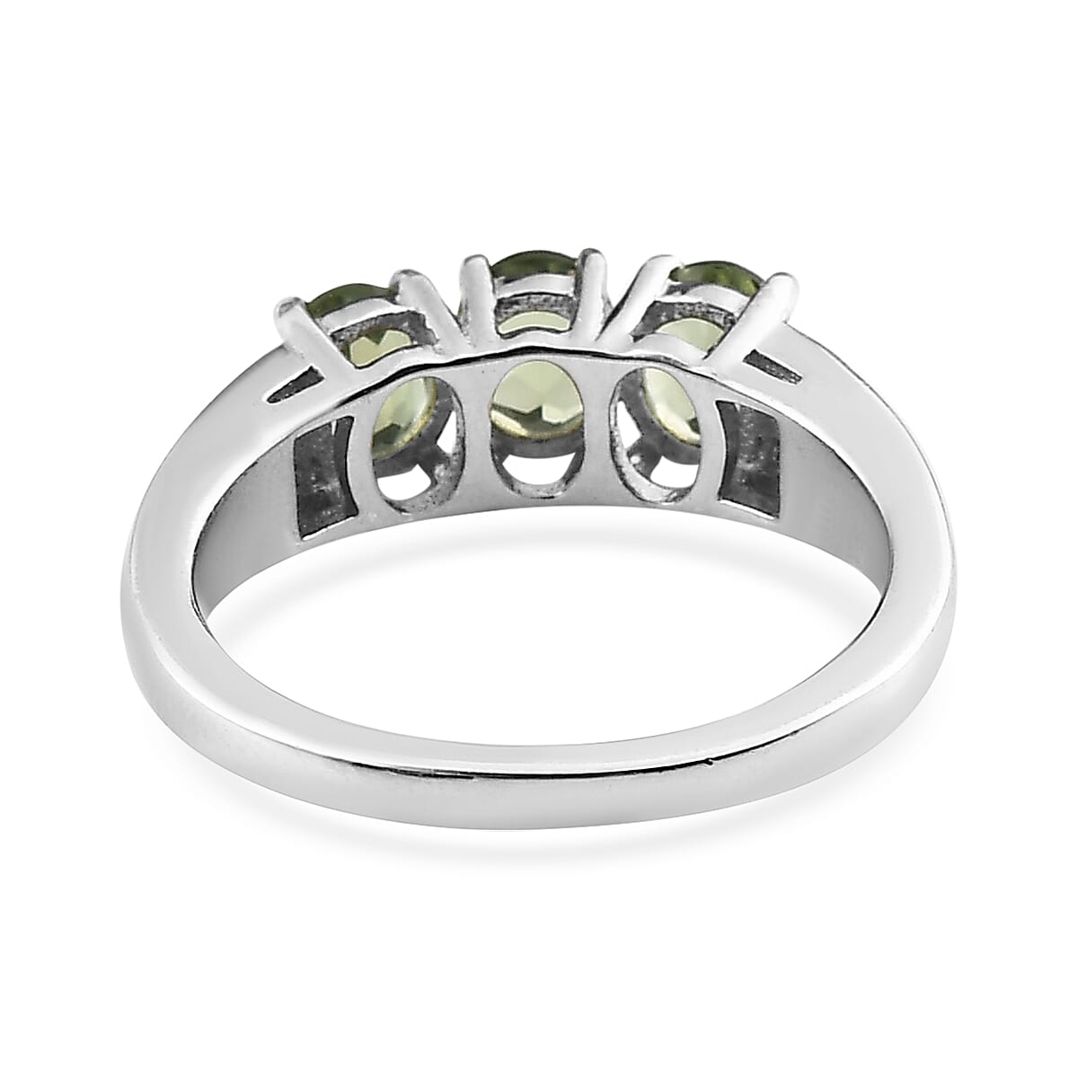 Green Apatite and Diamond Ring in Platinum Over Sterling Silver 1.15 ctw image number 4