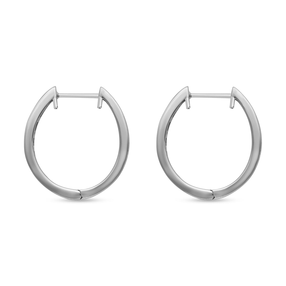 Diamond 0.55 ctw Hoop Earrings in Platinum Over Sterling Silver  image number 3