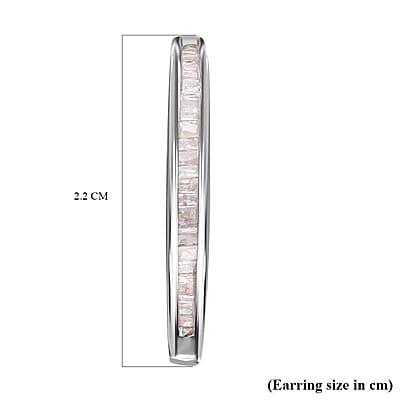 Diamond 0.55 ctw Hoop Earrings in Platinum Over Sterling Silver 
