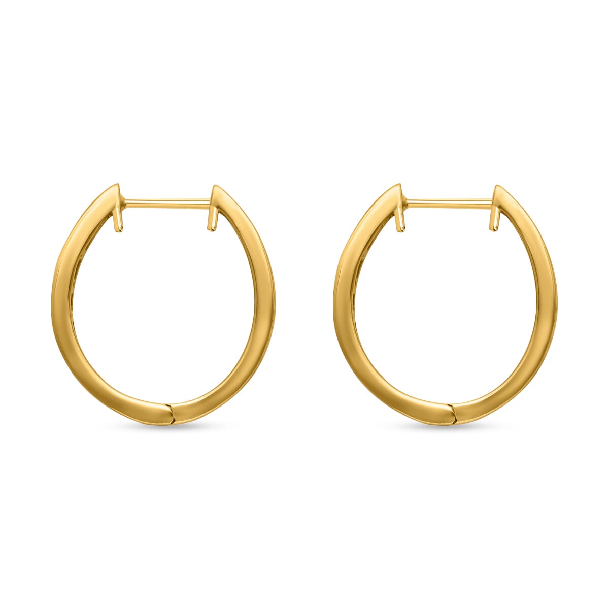 Diamond 0.55 ctw Hoop Earrings in Vermeil Yellow Gold Over Sterling Silver  image number 3