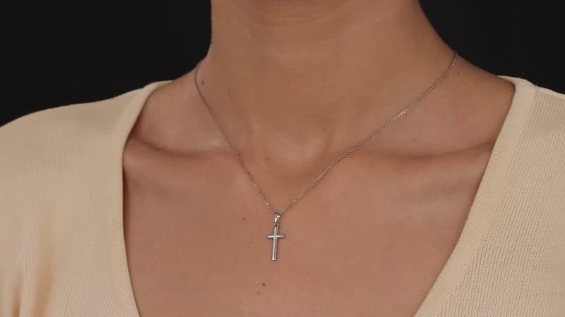 950 Platinum Cross Pendant, 950 Platinum Pendant, Plain Metal Jewelry, Cross Jewelry, Birthday Gifts 1.80 Grams