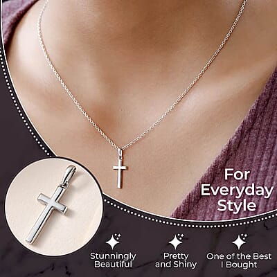950 Platinum Cross Pendant, 950 Platinum Pendant, Plain Metal Jewelry, Cross Jewelry, Birthday Gifts 1.80 Grams
