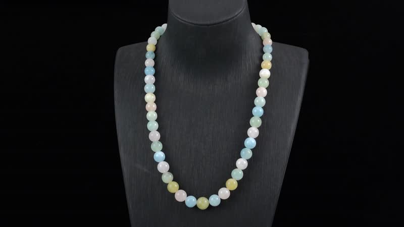 Multi Beryl, Mozambique Garnet and Simulated Diamond Beaded  330.10 ctw Necklace in Rhodium Over Sterling Silver 20-22 Inches