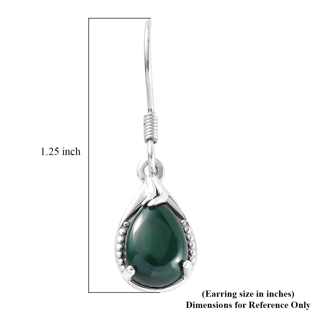 African Malachite Drop Earrings in Platinum Over Sterling Silver 5.60 ctw image number 6