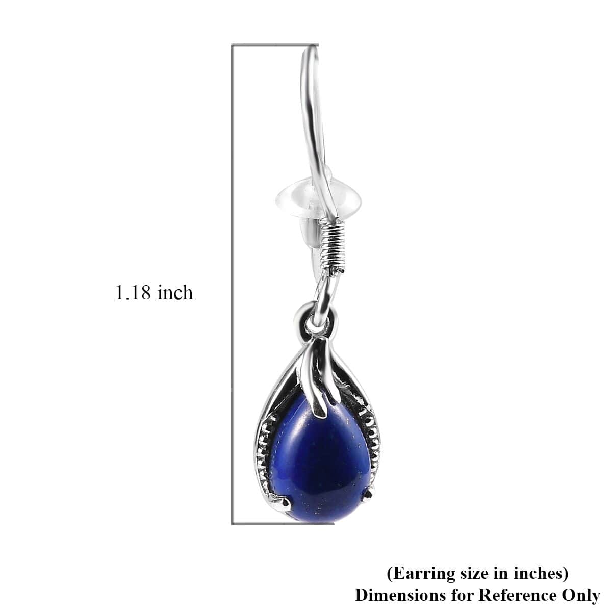Lapis Lazuli Drop Earrings in Platinum Over Sterling Silver 5.00 ctw image number 6