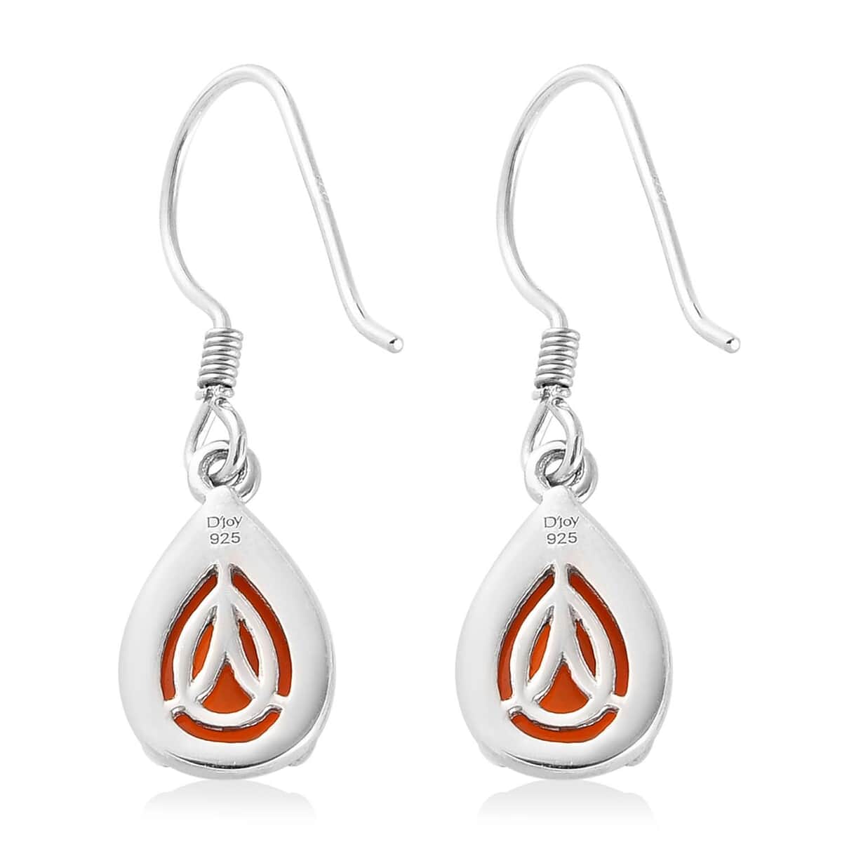 Carnelian Drop Earrings in Platinum Over Sterling Silver 3.85 ctw image number 1