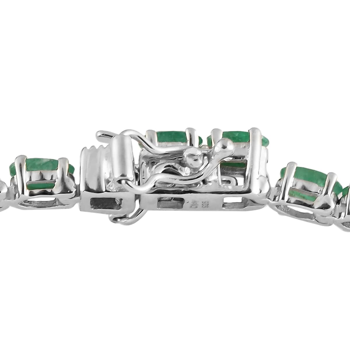 Brazilian Emerald Tennis Bracelet in Platinum Over Sterling Silver (8.00 In) 8.55 Grams 7.90 ctw image number 5
