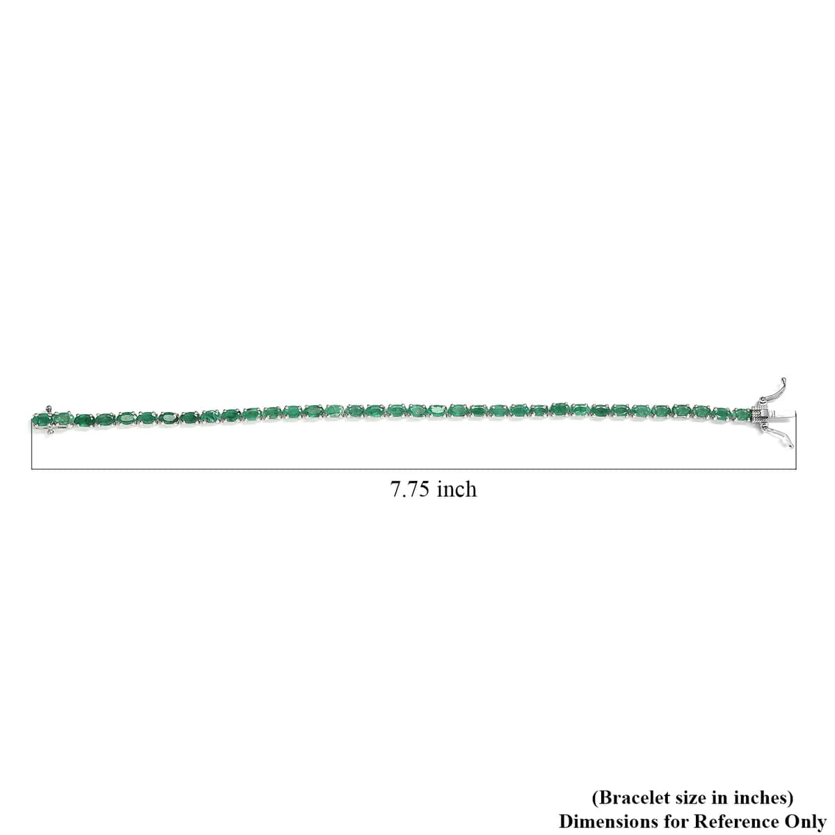 Brazilian Emerald Tennis Bracelet in Platinum Over Sterling Silver (7.25 In) 7.75 Grams 7.90 ctw image number 6