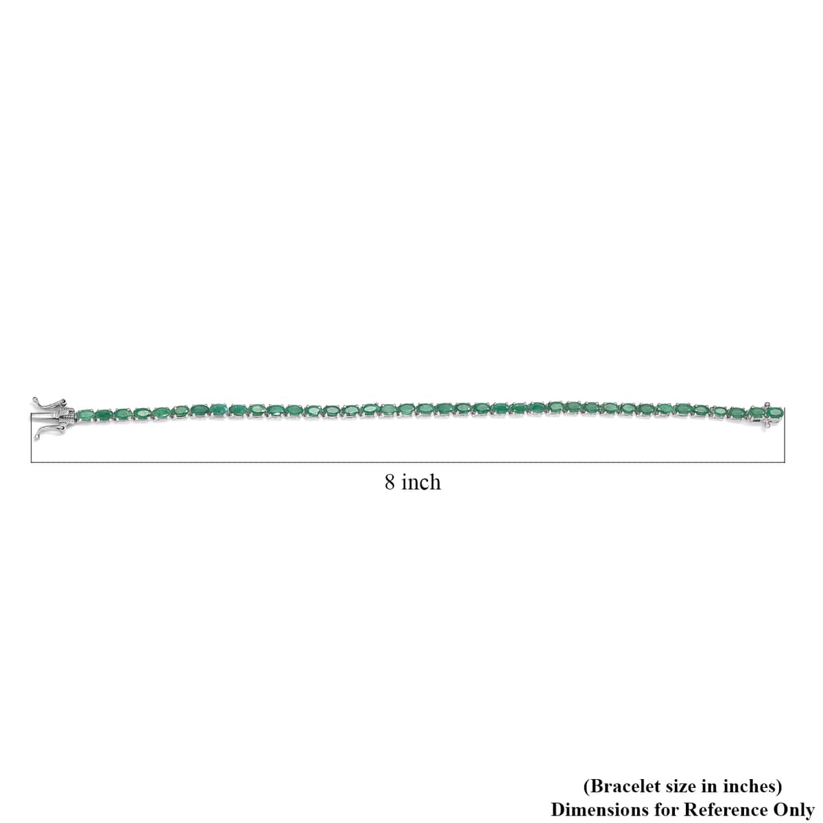 Brazilian Emerald Tennis Bracelet in Platinum Over Sterling Silver (8.00 In) 8.55 Grams 7.90 ctw image number 6