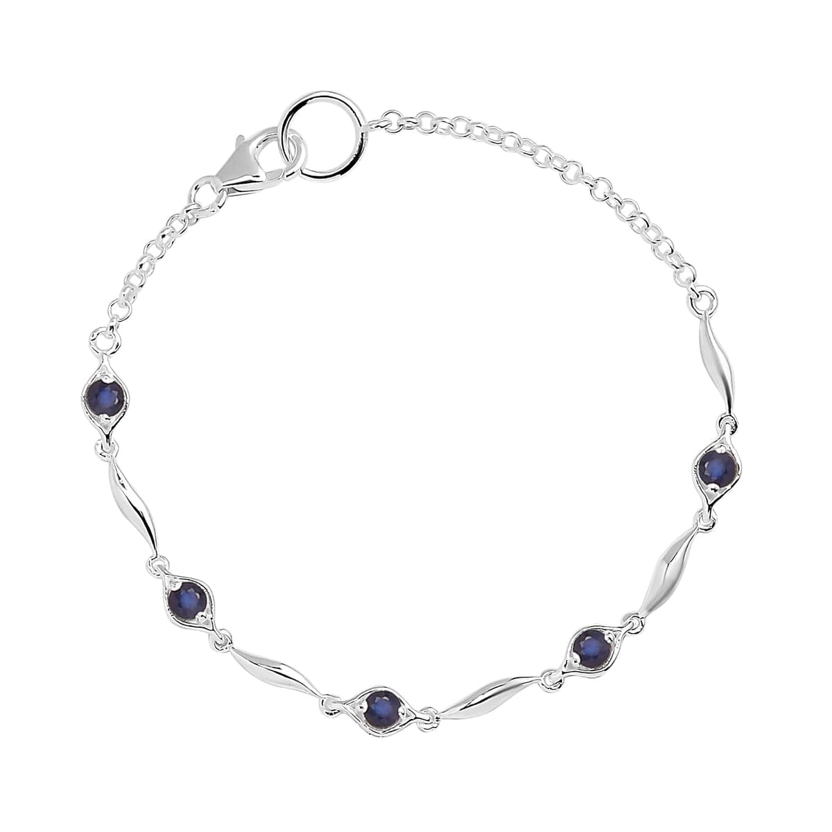 Madagascar Blue Sapphire (DF) Bracelet in Sterling Silver (7.25 In) 1.15 ctw image number 0