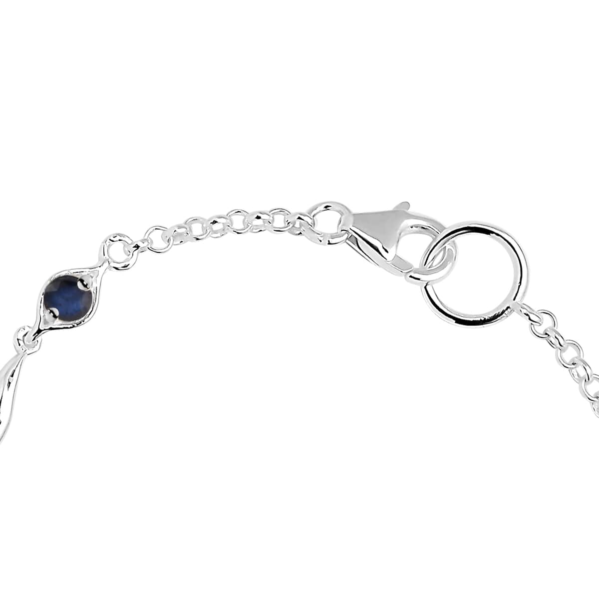 Madagascar Blue Sapphire (DF) Bracelet in Sterling Silver (7.25 In) 1.15 ctw image number 5