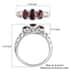 Garnet Ring, 3 Stone Garnet Ring, Trilogy Ring, Sterling Silver Ring, Birthstone Jewelry, Mozambique Garnet 3 Stone Ring 1.15 ctw image number 7